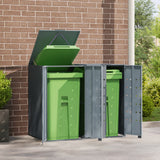 VidaXL Beholderopbevaring til 2 beholdere 138x79x117 cm grå stål