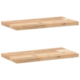 Vidaxl wandschappen 2 st zwevend 60x20x2 cm onbehandeld acaciahout