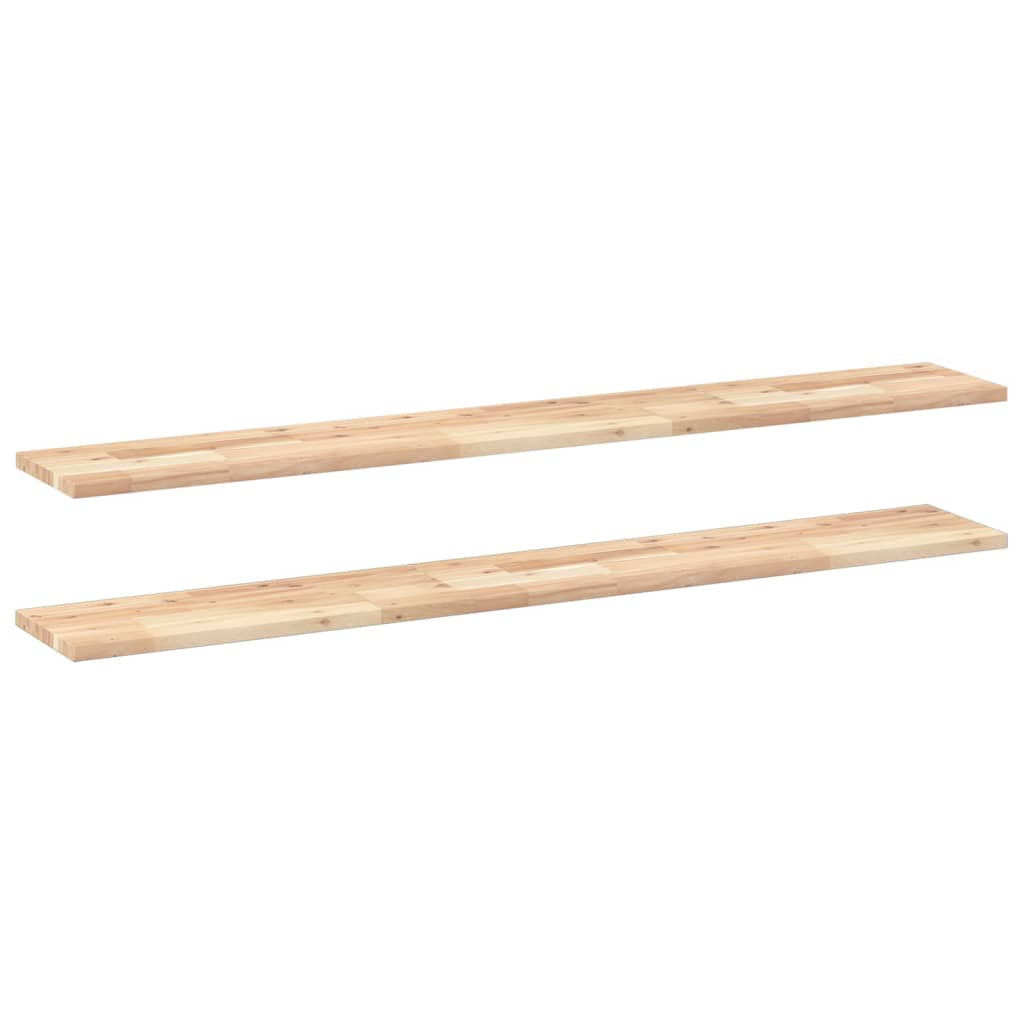 Vidaxl wandschappen 2 st zwevend 140x20x2 cm onbehandeld acaciahout