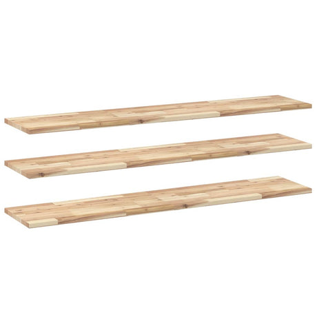 Vidaxl wandschappen 3 st zwevend 140x30x2 cm onbehandeld acaciahout