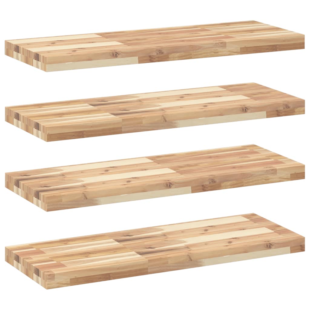Vidaxl wandschappen 4 st zwevend 80x30x4 cm onbehandeld acaciahout