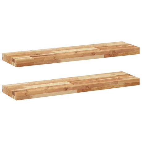 Vidaxl wandschappen 2 st zwevend olieafwerking 80x20x4 cm acaciahout