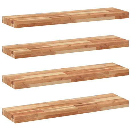 Vidaxl wandschappen 4 st zwevend olieafwerking 100x20x4 cm acaciahout