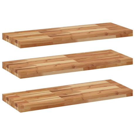 Vidaxl wandschappen 3 st zwevend olieafwerking 100x30x4 cm acaciahout