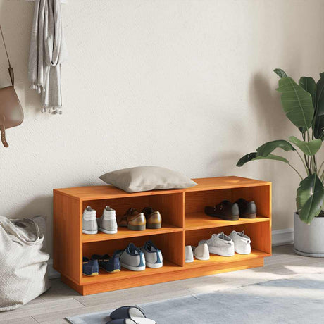 Vidaxx skoskab 110x34x45 cm massiv fyrretræ, vask brun