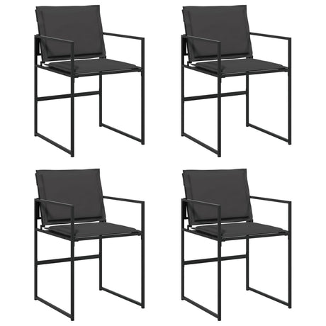 Vidaxl tuinstoelen 4 st met kussens staal en textileen zwart