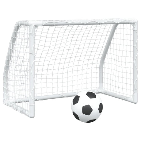 VidaXL børne fodboldmål 2 stk med bold 64x35x48 cm metal hvid