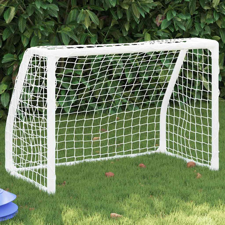 VidaXL børne fodboldmål 2 stk med bold 64x35x48 cm metal hvid