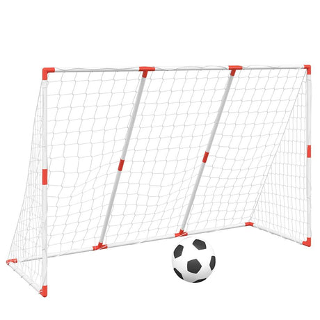 VidaXL fodboldmål til børn med bolde 2-i-1 184x64x124 cm hvid