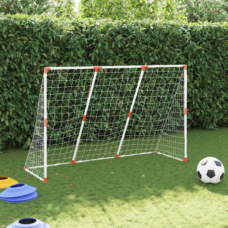 VidaXL fodboldmål til børn med bolde 2-i-1 184x64x124 cm hvid