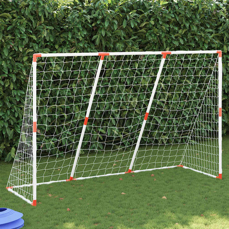 VidaXL fodboldmål til børn med bolde 2-i-1 184x64x124 cm hvid