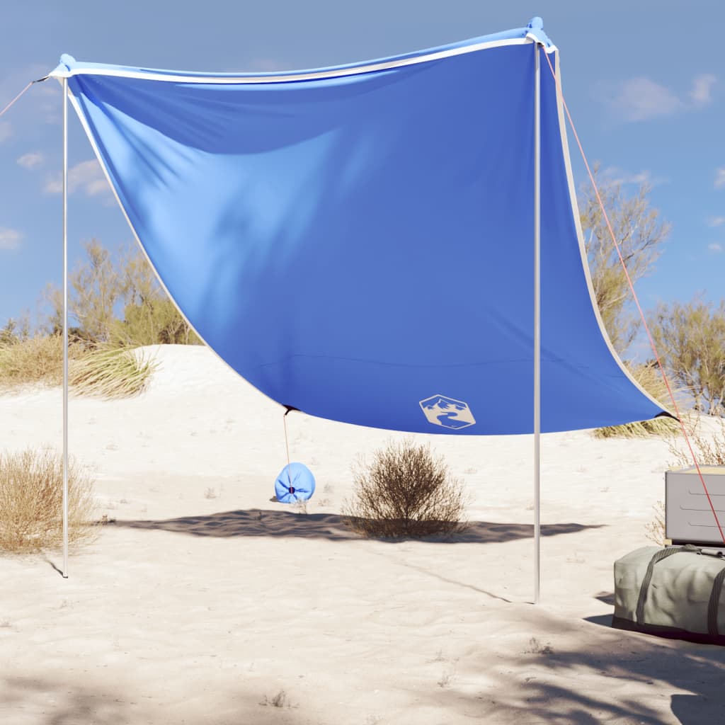 VidaXL strandfortelt med sandankre 214x236 cm blå
