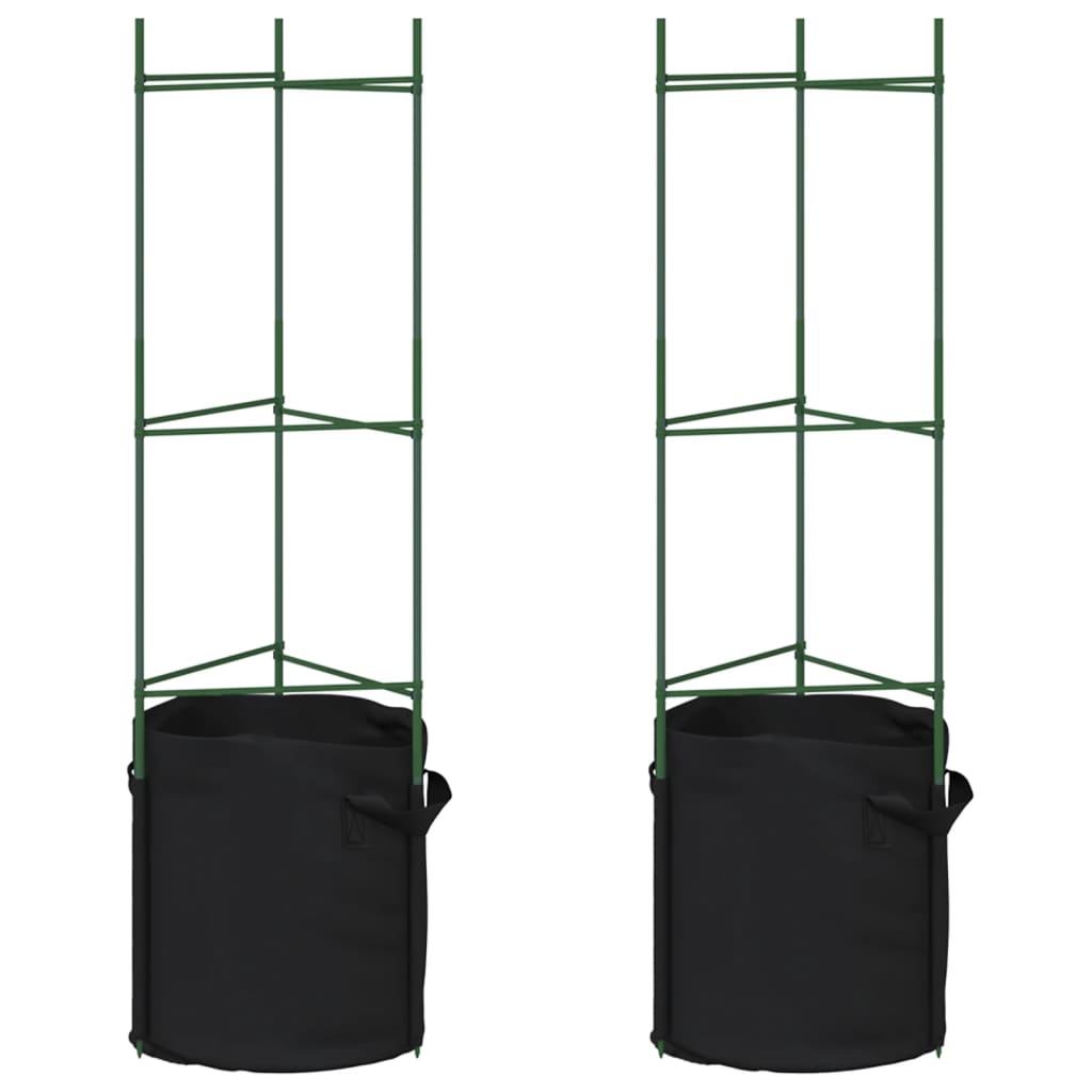 Vidaxl tomatbur med plantepose 2 stk 116 cm stål og polypropylen