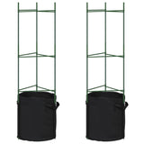 Vidaxl tomatbur med plantepose 2 stk 116 cm stål og polypropylen