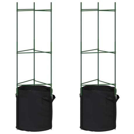 Vidaxl tomatbur med plantepose 2 stk 116 cm stål og polypropylen