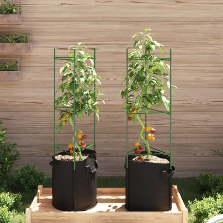 Vidaxl tomatbur med plantepose 2 stk 116 cm stål og polypropylen
