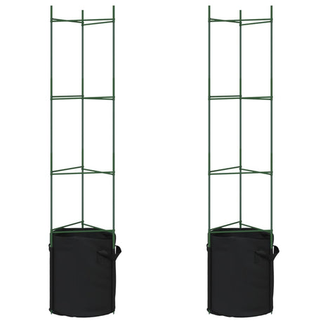 Vidaxl tomatbur med plantepose 2 stk 154 cm stål og polypropylen