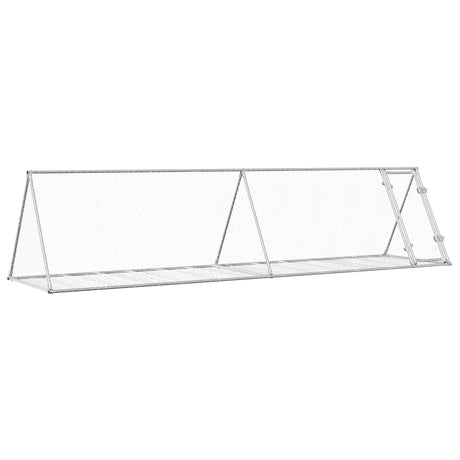 Vidaxxl kaninbur 400x105x91 cm galvaniseret stål sølvfarvet