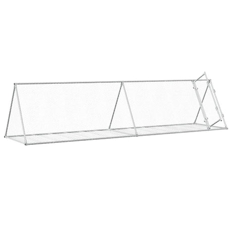 Vidaxxl kaninbur 400x105x91 cm galvaniseret stål sølvfarvet