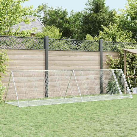 Vidaxxl kaninbur 400x105x91 cm galvaniseret stål sølvfarvet