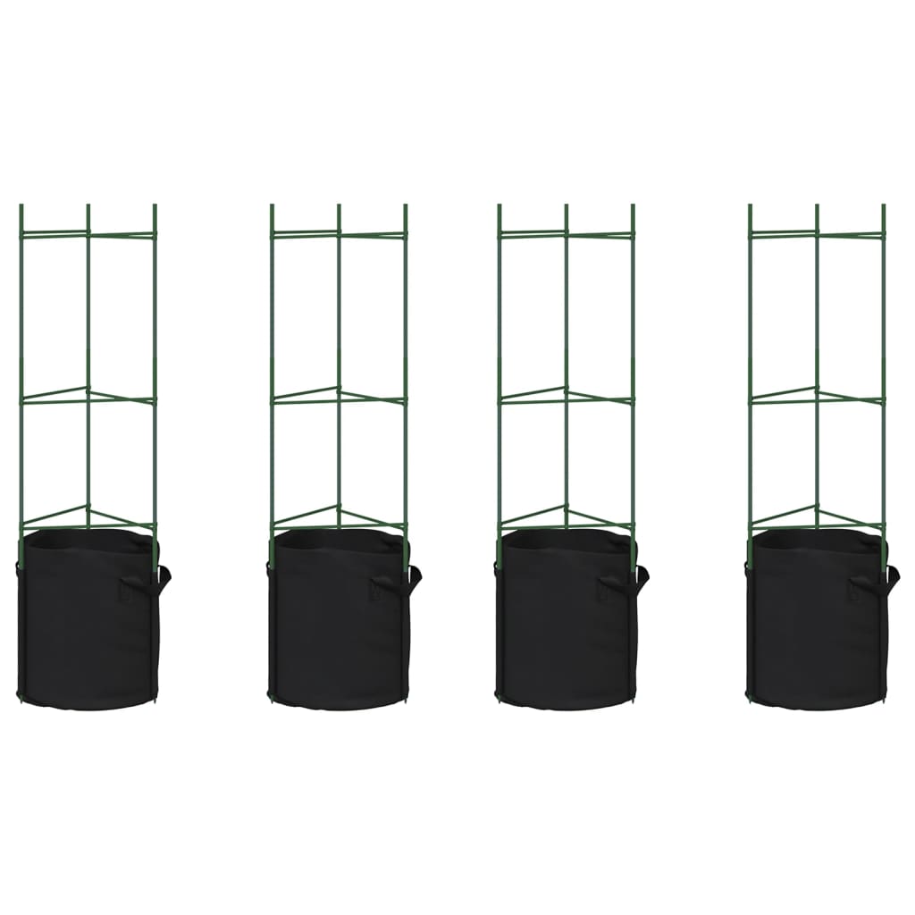 Vidaxl tomatbure med plantepose 4 stk 116 cm stål og polypropylen