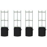 Vidaxl tomatbure med plantepose 4 stk 116 cm stål og polypropylen