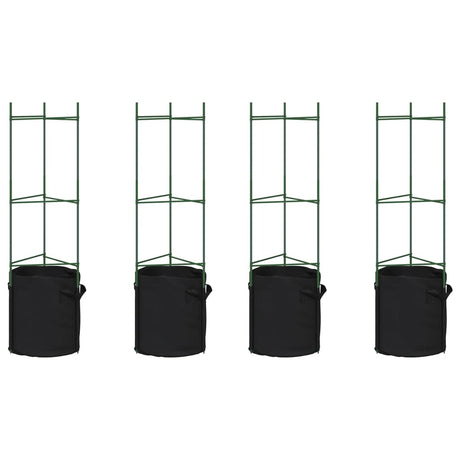 Vidaxl tomatbure med plantepose 4 stk 116 cm stål og polypropylen