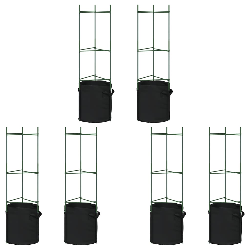 Vidaxl tomatbure med plantepose 6 stk 116 cm stål og polypropylen