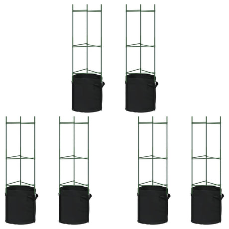 Vidaxl tomatbure med plantepose 6 stk 116 cm stål og polypropylen