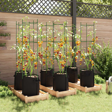 VidaXL Tomatbure med plantepose 6 stk 154 cm stål og polypropylen