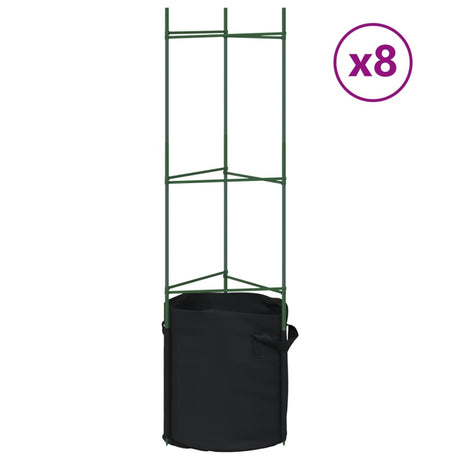 Vidaxl tomatbure med plantepose 8 stk 116 cm stål og polypropylen