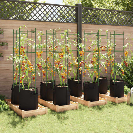 VidaXL Tomatbure med plantepose 8 stk 154 cm stål og polypropylen
