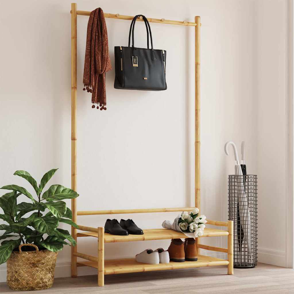 VidaXL tøjstativ med hylder 103x40x183 cm bambus