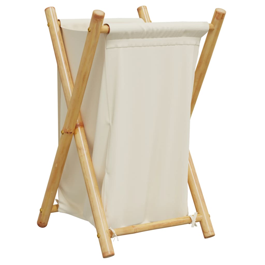 Vidaxx vasketøjskurv 41,5x36x63,5 cm bambus creme hvid