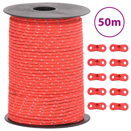 VidaXL teltdyneline med reflekslister og strammere 50 m 3 mm