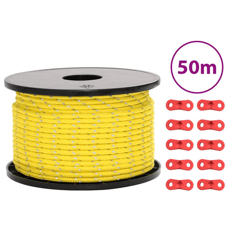 VidaXL teltdyneline med reflekslister og strammere 50 m 5 mm