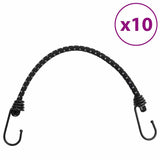 Vidaxl spændelastikker med refleksstriber og kroge 10 stk 46 cm