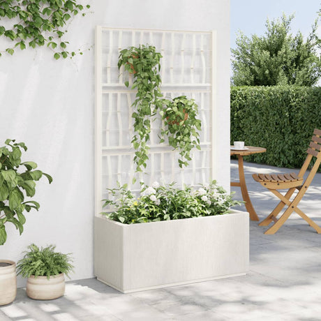 Vidaxx plantekasse med espalier 80x36x140 cm polypropylen hvid