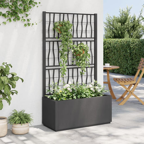 Vidaxx plantekasse med espalier 80x36x140 cm polypropylen mørkegrå