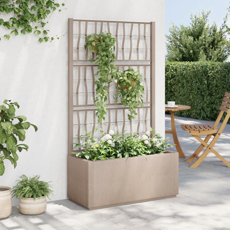 Vidaxx plantekasse med espalier 80x36x140 cm polypropylen lysebrun
