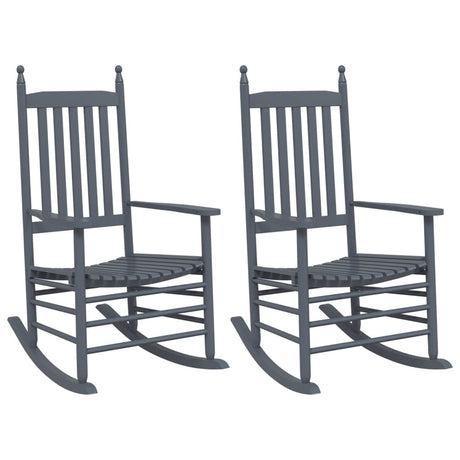 Vidaxl schommelstoelen met gebogen zitting 2 st populierenhout grijs