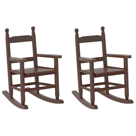 Vidaxl schommelstoelen 2 st voor kinderen massief populierenhout bruin
