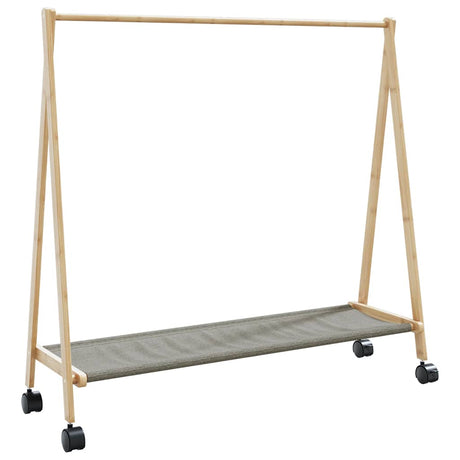 Vidaxx tøjstativ med hylder og hjul 106x34x106,5 cm bambus