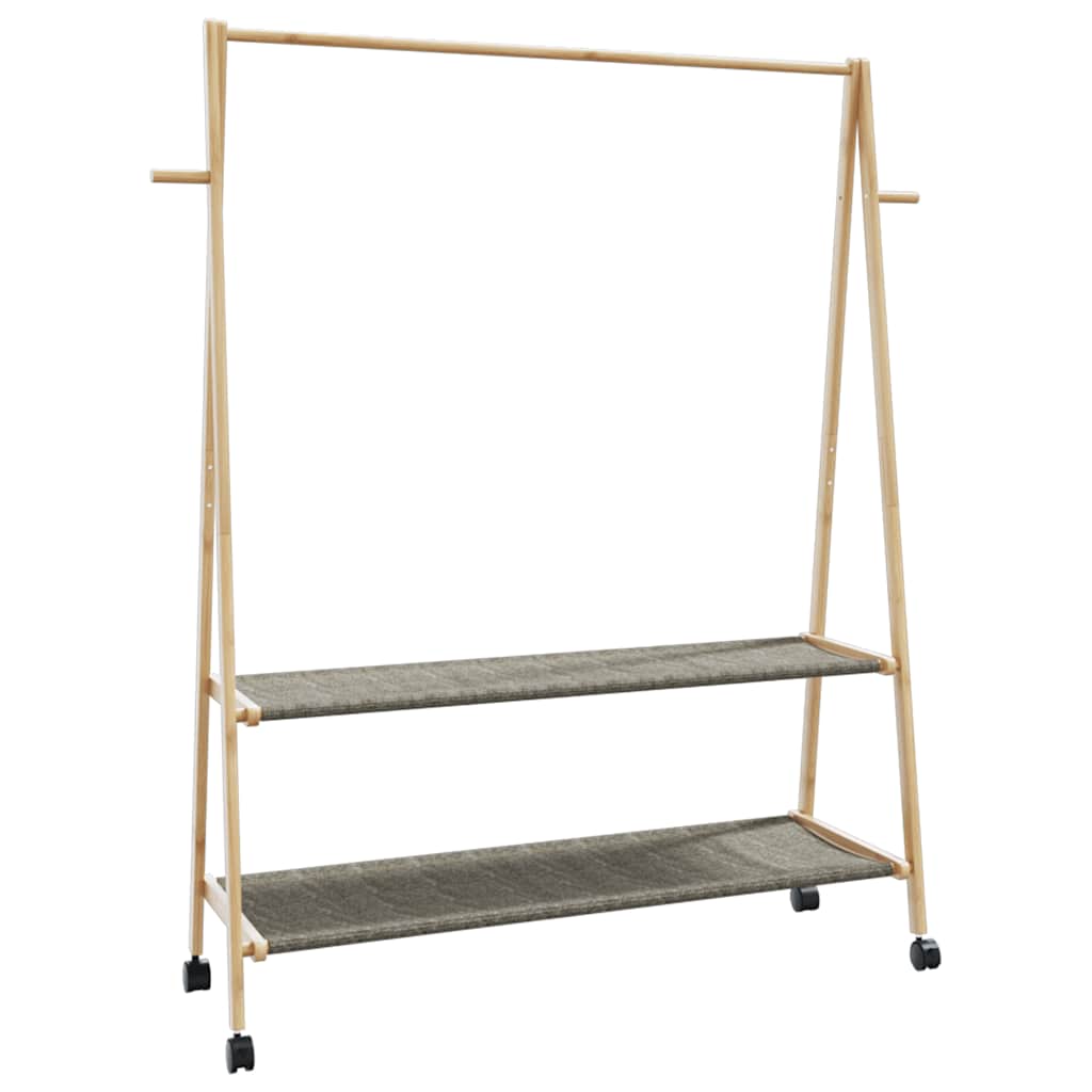 Vidaxx tøjstativ med hylder og hjul 132x45,5x155,5 cm bambus