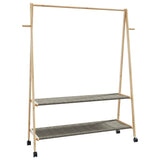 Vidaxx tøjstativ med hylder og hjul 132x45,5x155,5 cm bambus