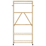 Vidaxx tøjstativ med hylder og hjul 90x40x179,5 cm bambus