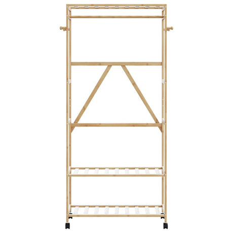 Vidaxx tøjstativ med hylder og hjul 90x40x179,5 cm bambus