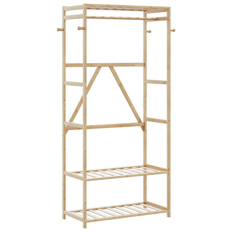 VidaXL tøjstativ med hylder 80x40x175 cm bambus