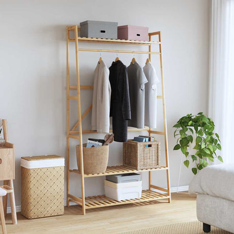 VidaXL tøjstativ med hylder 110x40x180 cm bambus