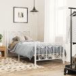 Vidaxl bedframe met hoofd- en voeteneinde metaal wit 80x200 cm